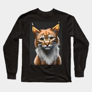 Lynx Cat - Modern Digital Art Long Sleeve T-Shirt